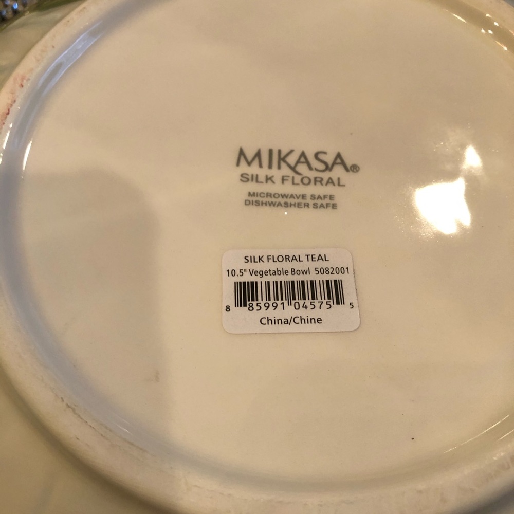NWT Mikasa Silk Teal Vegetable Bowl - Picture 4 of 5